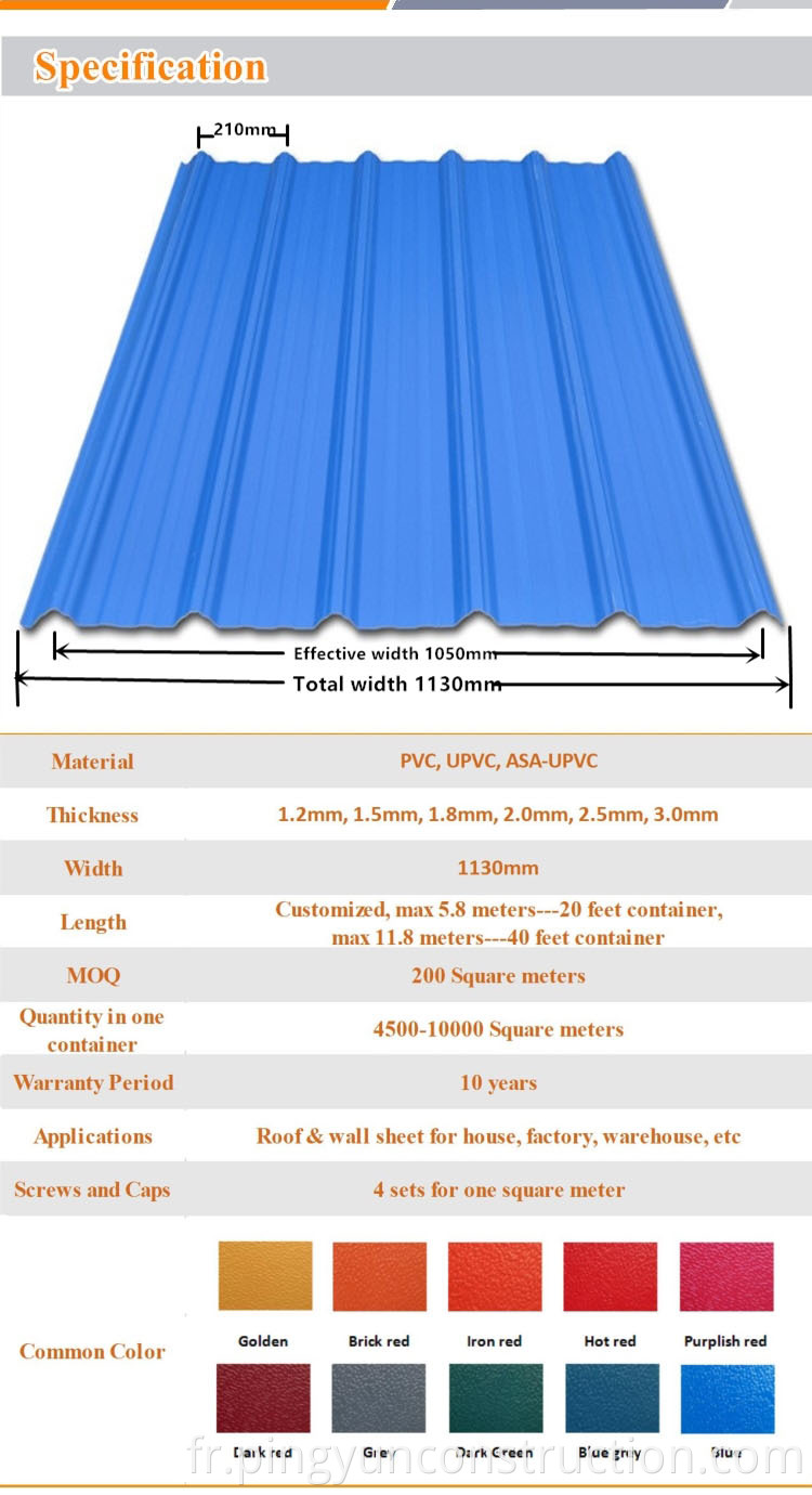 pvc roof panels